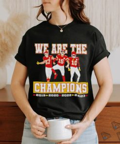 Patrick Mahomes Travis Kelce Isiah Pacheco Kansas City Chiefs we are the champions shirt