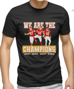 Patrick Mahomes Travis Kelce Isiah Pacheco Kansas City Chiefs we are the champions shirt