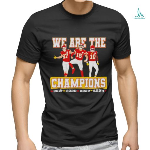 Patrick Mahomes Travis Kelce Isiah Pacheco Kansas City Chiefs we are the champions shirt