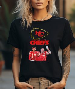 Patrick Mahomes Travis Kelce and Andy Reid Kansas City Chiefs Super Bowl LVIII 2024 Shirt