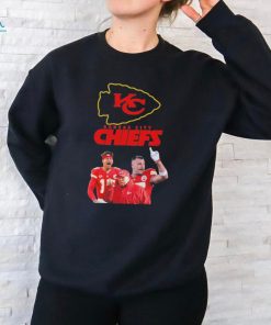 Patrick Mahomes Travis Kelce and Andy Reid Kansas City Chiefs Super Bowl LVIII 2024 Shirt