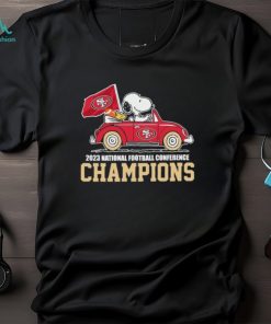 Peanuts Snoopy And Woodstock Drive Car San Francisco 49ers 2023 NFC Champions Shirt
