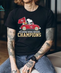 Peanuts Snoopy And Woodstock Drive Car San Francisco 49ers 2023 NFC Champions Shirt