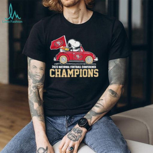 Peanuts Snoopy And Woodstock Drive Car San Francisco 49ers 2023 NFC Champions Shirt