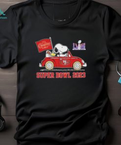 Peanuts Snoopy And Woodstock On Car San Francisco 49ers NFC Champions Super Bowl 2023 Shirt