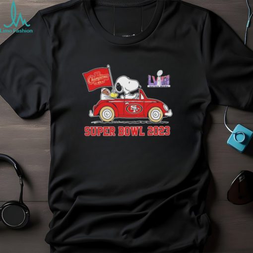 Peanuts Snoopy And Woodstock On Car San Francisco 49ers NFC Champions Super Bowl 2023 Shirt