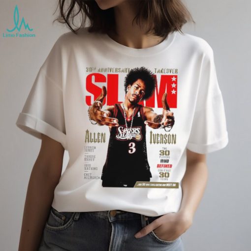 Philadelphia 76ers Allen Iverson slam 30th anniversary takeover shirt