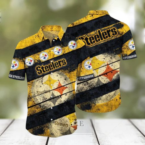 Pittsburgh Steelers NFL Hawaiian Shirt 3D Printed Graphic Tropical Pattern Short Sleeve Summer For Fans