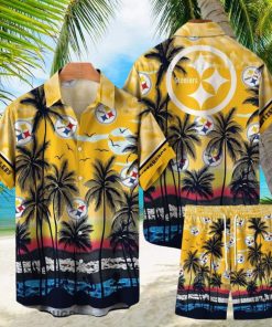 Pittsburgh Steelers NFL SAS Tropical Pattern Summer Beach Team Hawaiian Shirt And Short For Men Women Gift