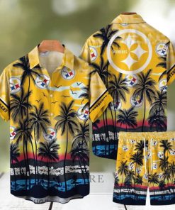 Pittsburgh Steelers NFL SAS Tropical Pattern Summer Beach Team Hawaiian Shirt And Short For Men Women Gift