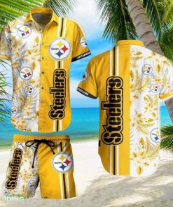 Pittsburgh Steelers NFL Tropical Pattern Hawaiian Shirt And Short For Men Women Gift Summer Beach Team Holiday