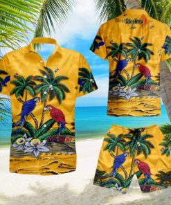 Pittsburgh Steelers Parrots Hawaiian Shirt And Short