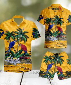 Pittsburgh Steelers Parrots Hawaiian Shirt And Short