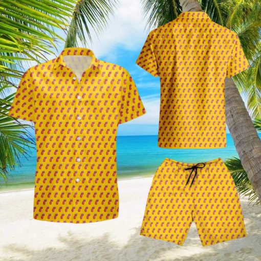 Pokemon Cute Pattern Yellow Hawaiian Shirt And Short For Men Women