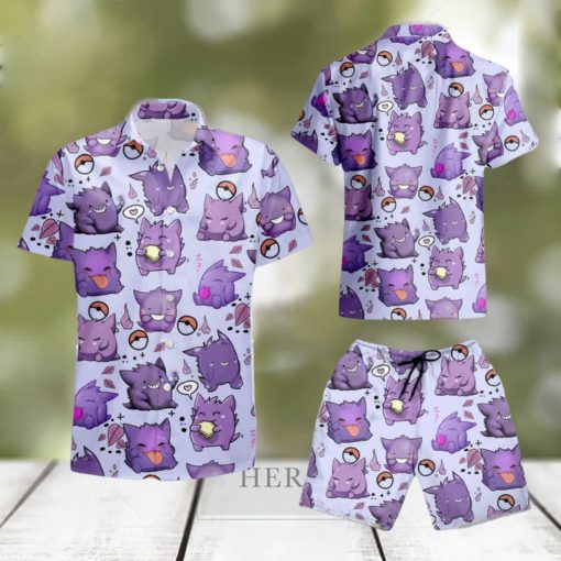 Pokemon Gengar Hawaiian Shirt And Short