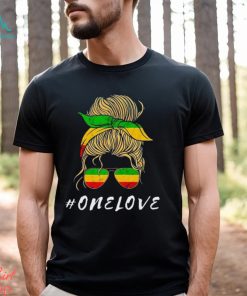 Rasta Reggae Music One Love Messy Bun Hair Jamaica Rastafari Shirt
