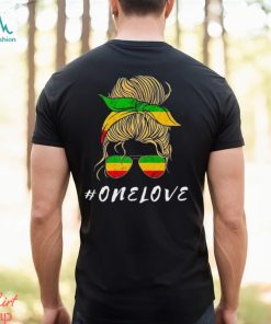Rasta Reggae Music One Love Messy Bun Hair Jamaica Rastafari Shirt