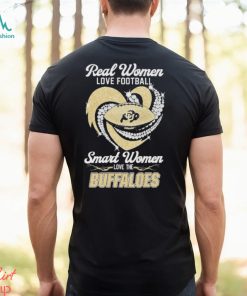 Real Women Love Football Smart Women Love The Colorado Buffaloes Football Diamond Heart T shirt