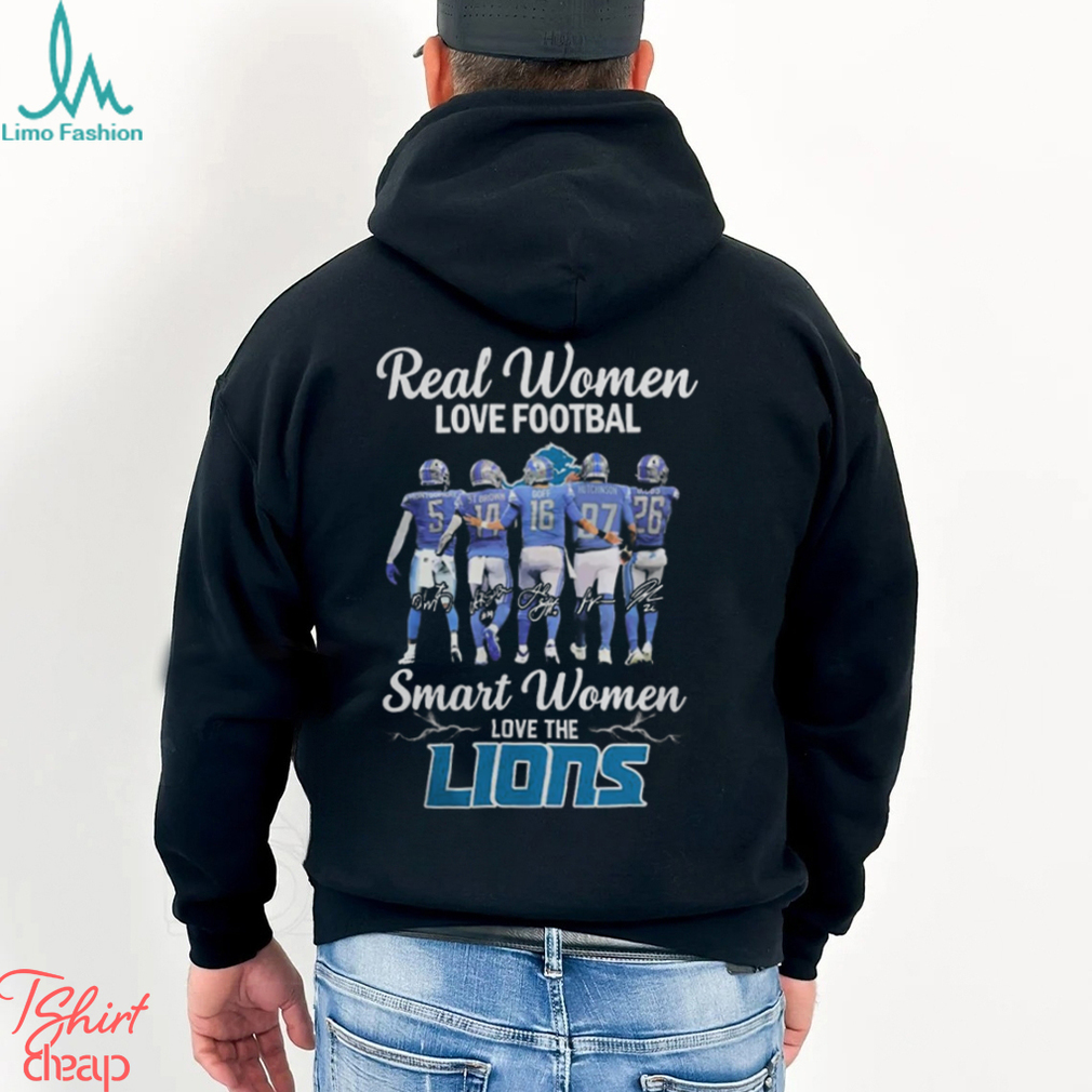 Real Women Love Football Smart Women Love The Detroit Lions 2023 NFC Championship Signatures Shirts