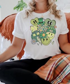 Retro Patricks Day Shamrock Smiley Face shirt