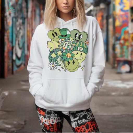 Retro Patricks Day Shamrock Smiley Face shirt