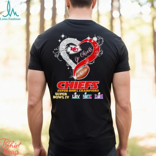 Rhinestone heart Kansas City Chiefs Super Bowl Champions shirt