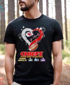 Rhinestone heart Kansas City Chiefs Super Bowl Champions shirt