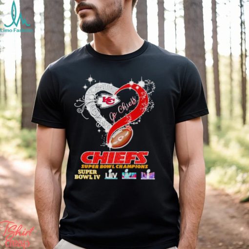 Rhinestone heart Kansas City Chiefs Super Bowl Champions shirt