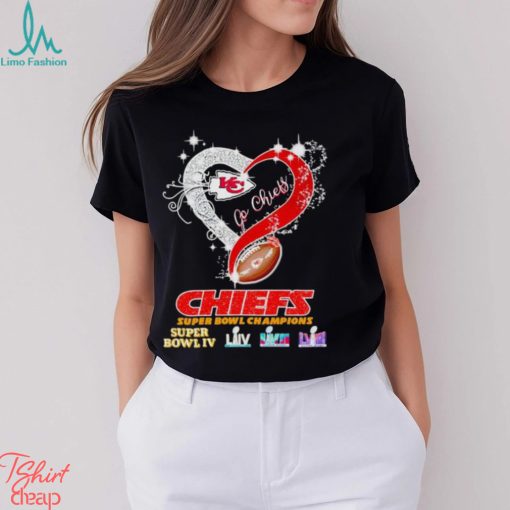 Rhinestone heart Kansas City Chiefs Super Bowl Champions shirt