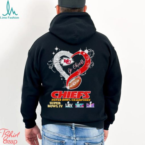Rhinestone heart Kansas City Chiefs Super Bowl Champions shirt