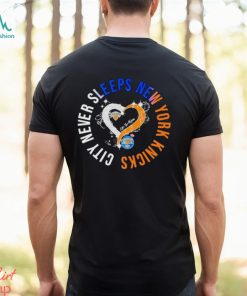 Rhinestone heart city never sleeps New York Knicks shirt