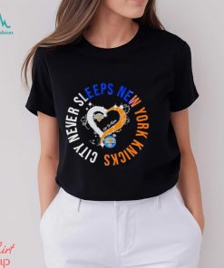 Rhinestone heart city never sleeps New York Knicks shirt