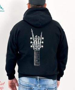Rock On Guitar Neck Rock & Roll Halloween Skeleton Hand Shirt