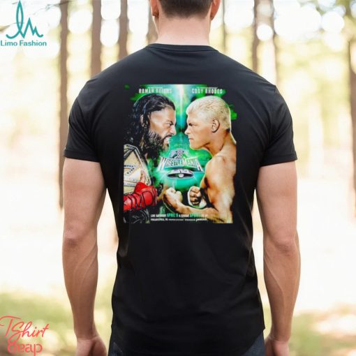 Roman Reigns vs Cody Rhodes Wrestlemania XL poster shirt