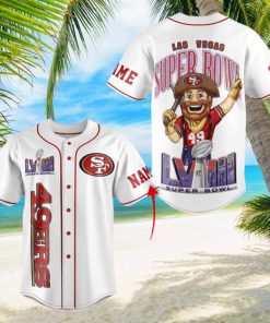 SF 49ers Super Bowl LVIII Custom Name Baseball Jersey