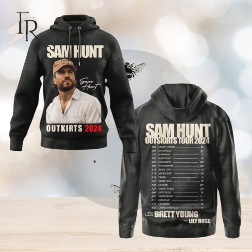 Sam Hunt Outskirts Tour 2024 With Brett Young & Lily Rose 3D Unisex Hoodie