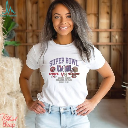 San Francisco 49Ers Vs Kansas City Chiefs 2024 Super Bowl Lviii Allegiant Stadium Tee Shirt