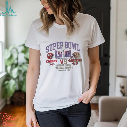 San Francisco 49Ers Vs Kansas City Chiefs 2024 Super Bowl Lviii Allegiant Stadium Tee Shirt