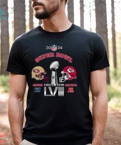 San Francisco 49Ers Vs Kansas City Chiefs NFL 2024 Super Bowl Lviii Helmet Shirt