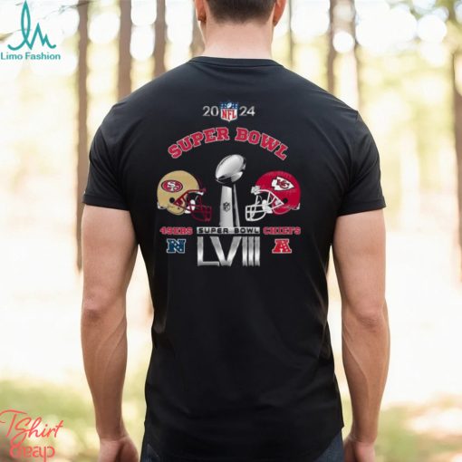 San Francisco 49Ers Vs Kansas City Chiefs NFL 2024 Super Bowl Lviii Helmet Shirt