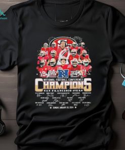 San Francisco 49ers 2023 2024 National Football Conference Champions Sunday, January 28 Signatures Shirt