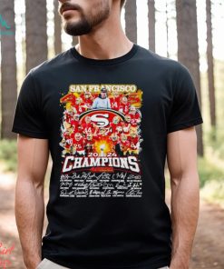 San Francisco 49ers 2024 Champions signatures shirt