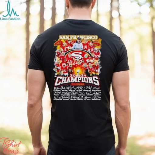 San Francisco 49ers 2024 Champions signatures shirt