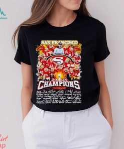 San Francisco 49ers 2024 Champions signatures shirt