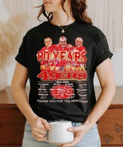 San Francisco 49ers 80 years memories 1944 2024 signatures shirt