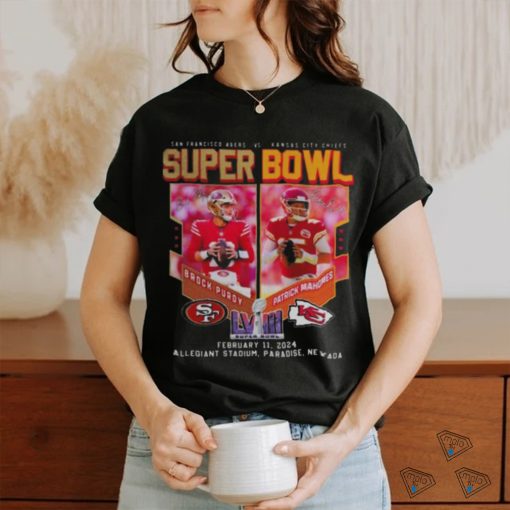 San Francisco 49ers And Kansas City Chiefs Super Bowl 2024 At Las Vegas T Shirts