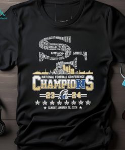 San Francisco 49ers Logo Players Name National Football Conference Champions 2023 2024 Sunday, January 28 Shirt