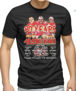 San Francisco 49ers Team 80 Years Of 1944 2024 Thank You For The Memories Signatures Shirt