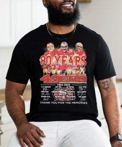 San Francisco 49ers Team 80 Years Of 1944 2024 Thank You For The Memories Signatures Shirt