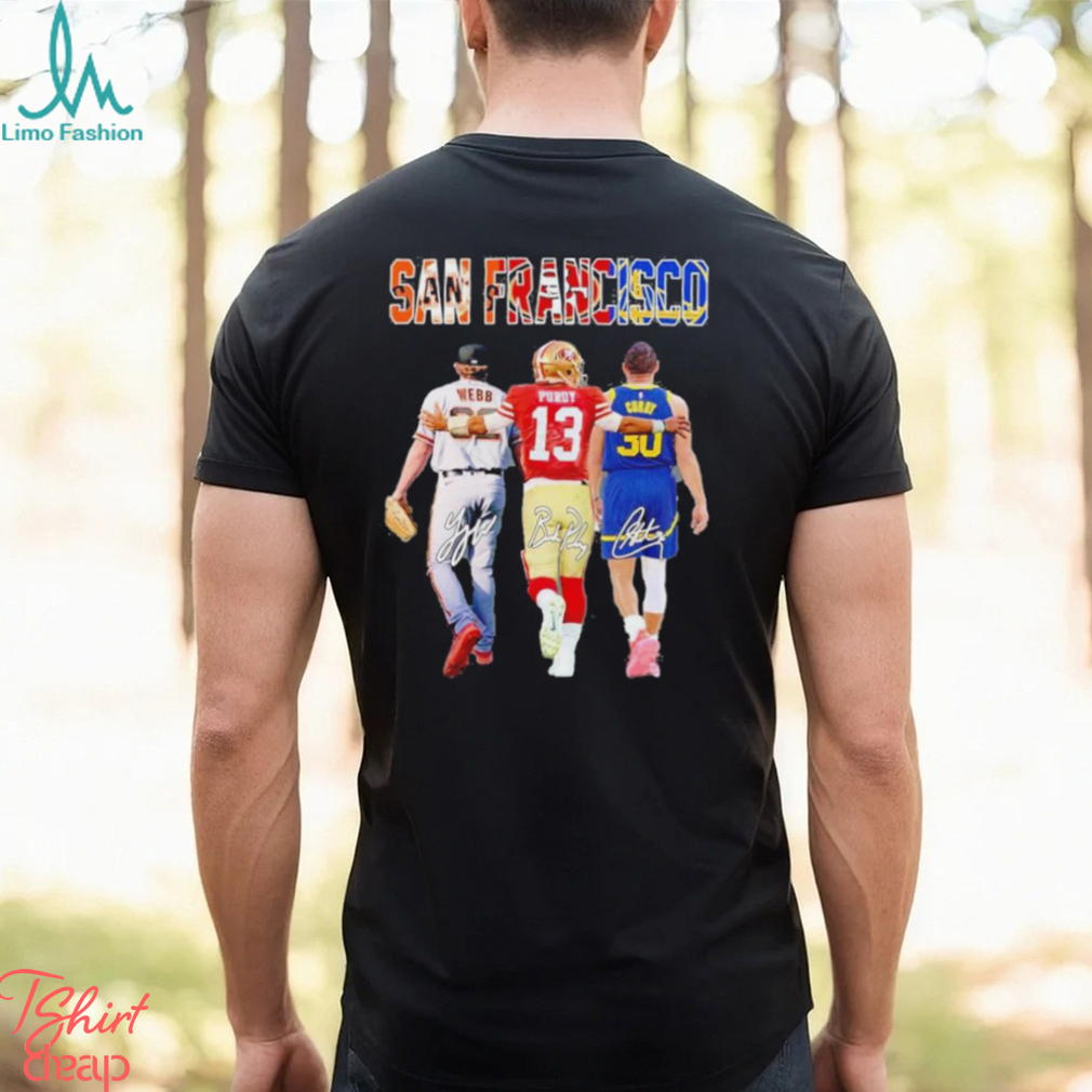San Francisco Webb Purdy And Curry Signatures T Shirt San Francisco Webb Purdy And Curry Signatures T Shirt